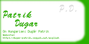 patrik dugar business card